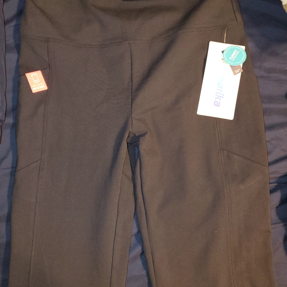 Marika tummy control bootcut black leggings